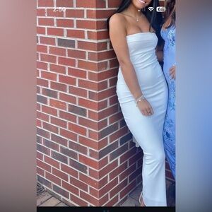 white maxi bodycon tube dress worn once